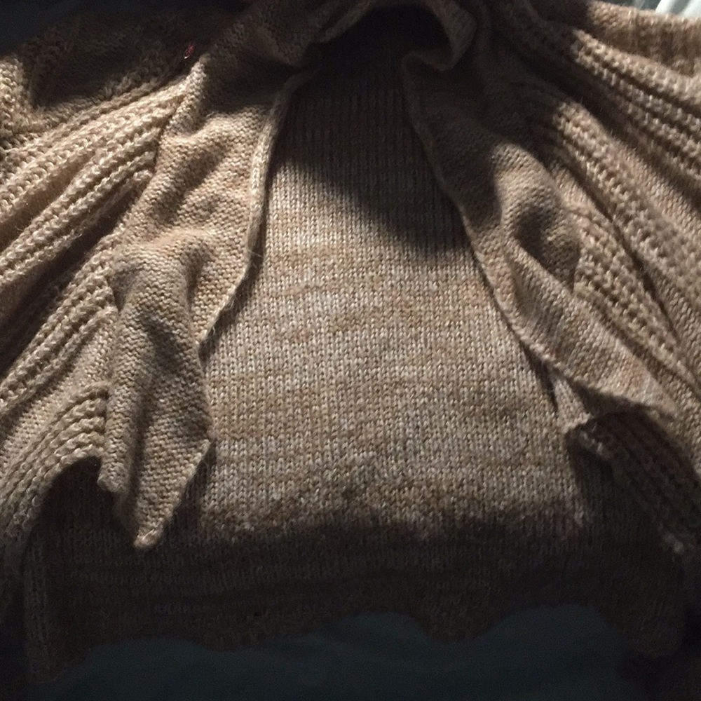 White and brown cardigan